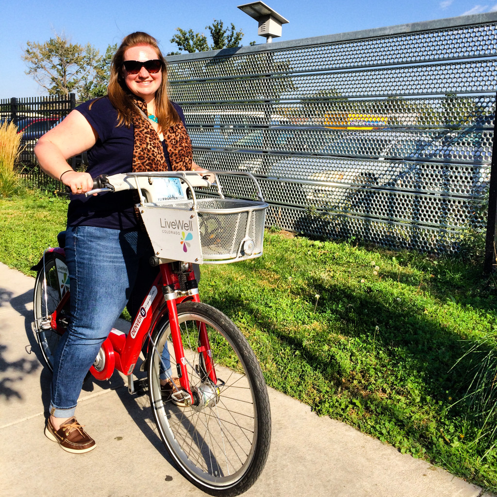 Biking around Denver in my Sperry boat shoes (Erin Klema/The Epicurean Traveler)