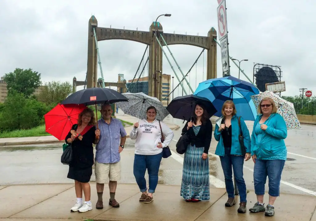 On a rainy May afternoon, Abby, of WanderLost Travels, and I joined Twin Cities Food Tours to explore the Northeast Minneapolis food scene. (Photo by Becca, our Twin Cities Food Tours guide)