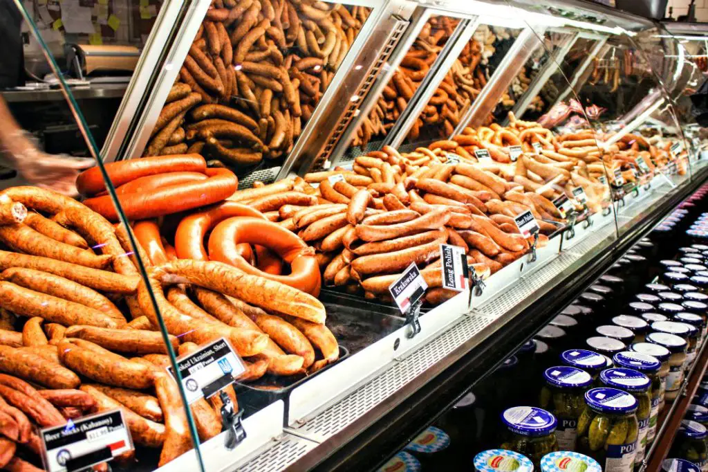 Look at all that sausage at Kramarczuk's! (Erin Klema/The Epicurean Traveler)