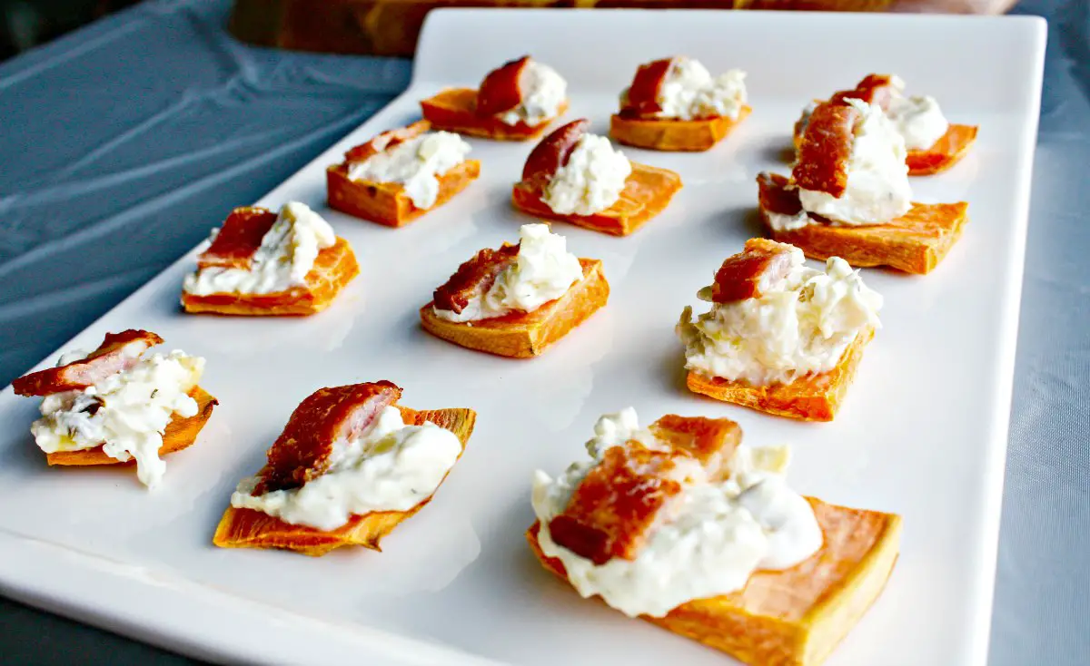 Delicious appetizer: Spicy sweet potato bites