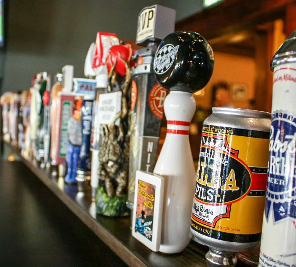 Beer taps at the Corner Bar at Hotel Boulderado - Boulder, Colorado, USA