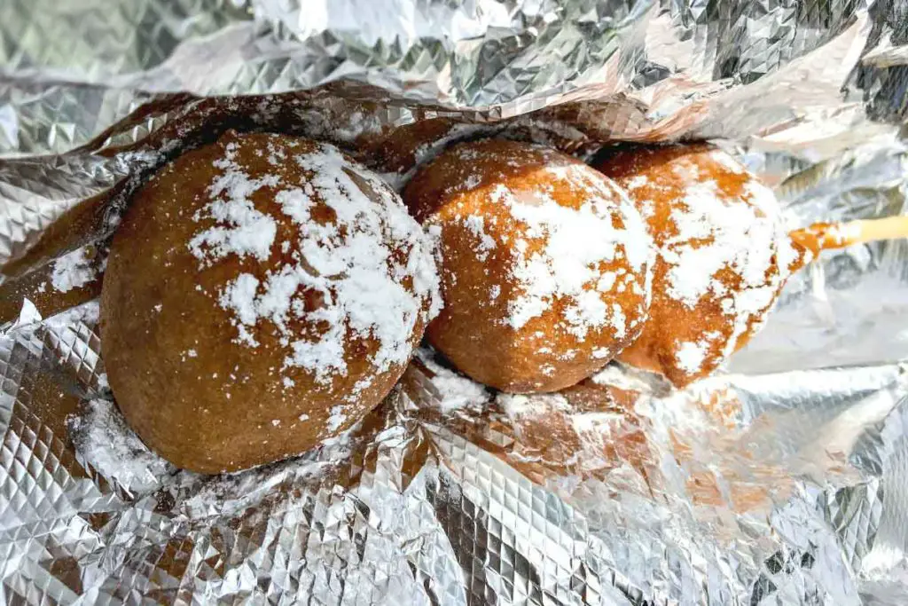 Deep-fried chocolate-chip cookie dough on a stick at the Minnesota State Fair