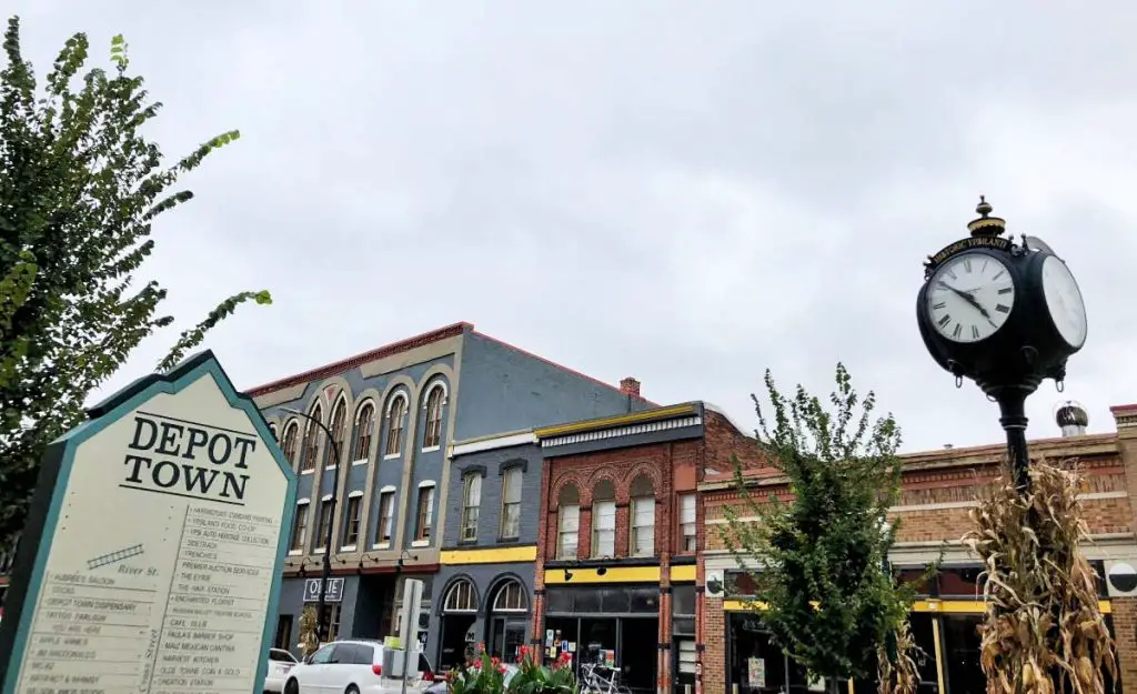 Historic Depot Town in Ypsilanti, Michigan, USA