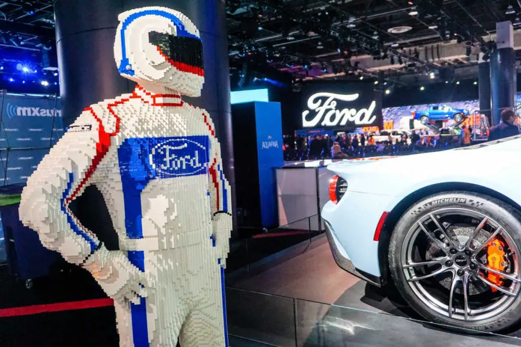 The Ford Motor Company exhibit at the 2019 North American International Auto Show in Detroit