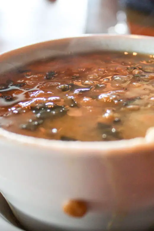 Cup of lemon lentil soup at Anita's Kitchen in Ferndale, Michigan