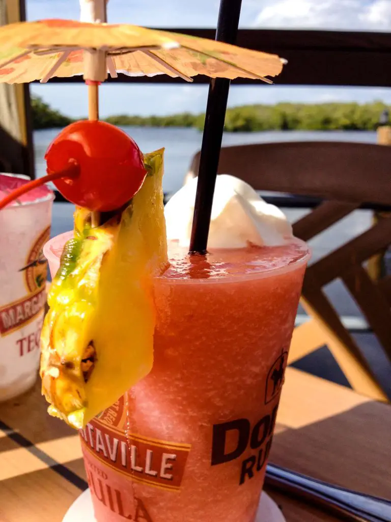 Frozen strawberry daiquiri cocktail at Coconut Jack's in Bonita Springs