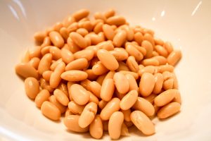 Cannellini beans in white bowl