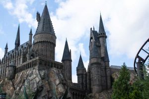 Hogwarts castle at the Wizarding World of Harry Potter - Hogsmeade at Islands of Adventure, Universal Orlando Resort, in Orlando, Florida, USA