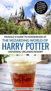 Hogsmeade, a magical land of Harry Potter attractions, at Islands of Adventure and part of The Wizarding World of Harry Potter at Universal Orlando Resort in Orlando, Florida, USA
