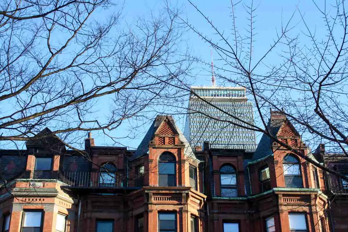 Rowhouses in the Back Bay neighborhood of Boston, Massachusetts, USA