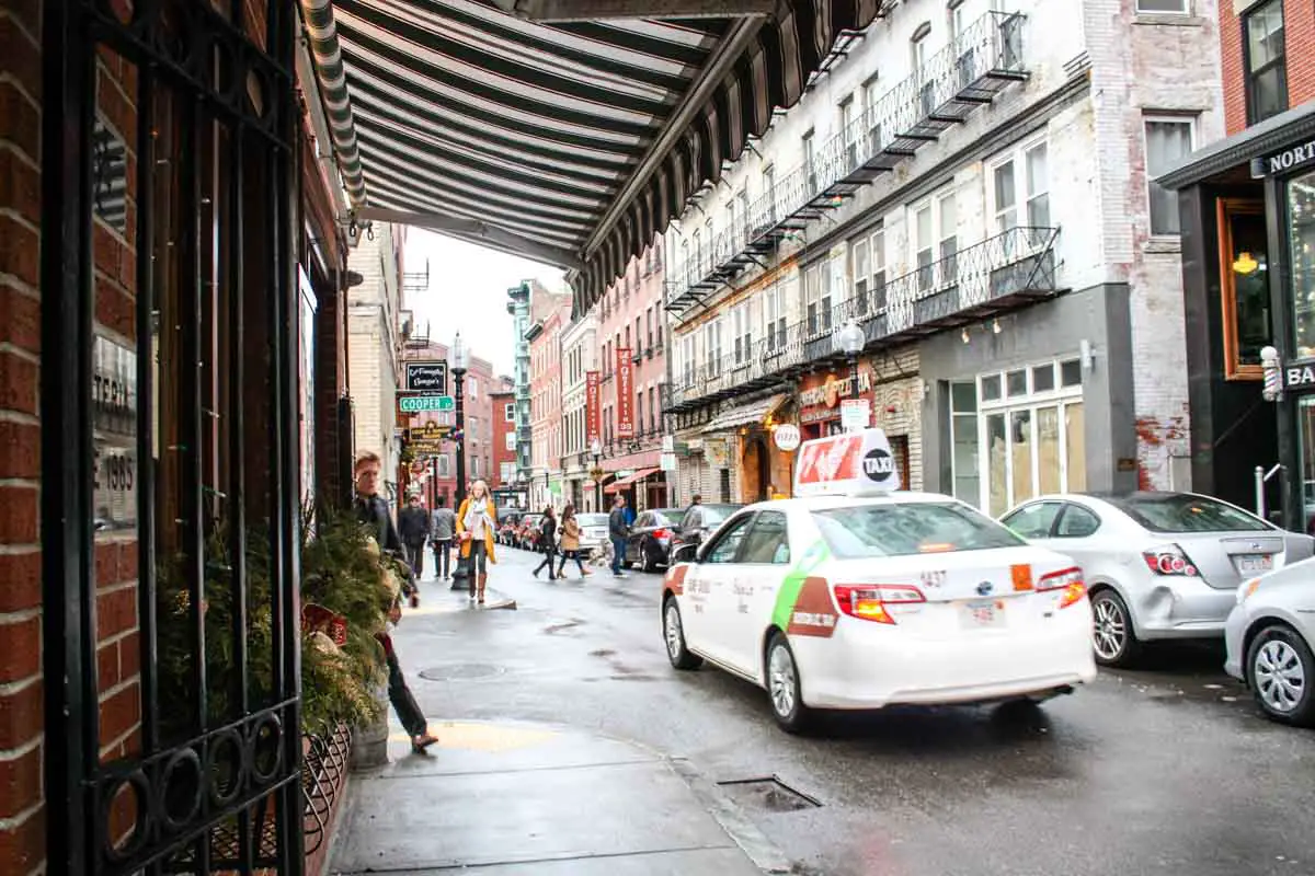 Streetscape in the North End neighborhood of Boston, also known as Boston's Little Italy