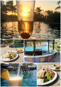 Poolside dining at Dreams Las Mareas Costa Rica