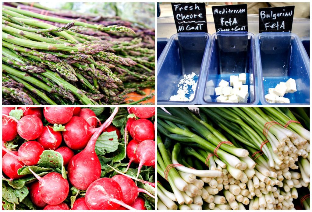 Fresh produce and goat cheese at the Dane County Farmers' Market in Madison, Wisconsin (Erin Klema/The Epicurean Traveler)