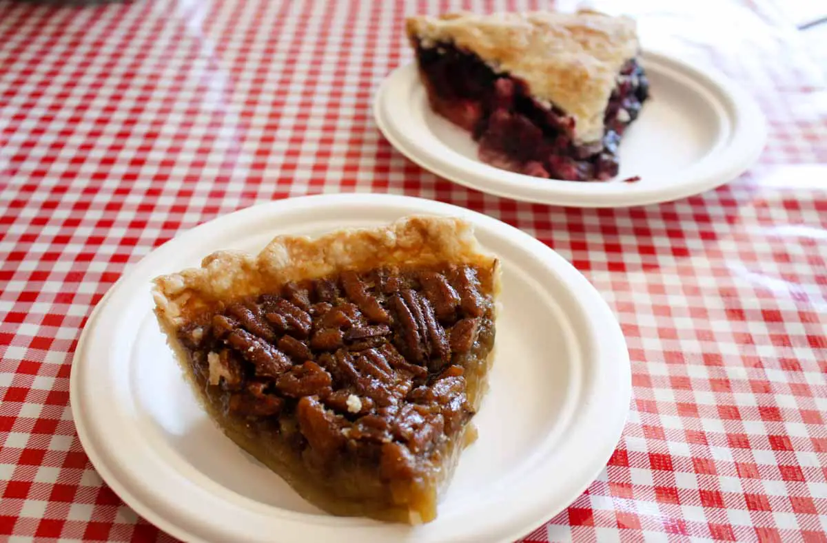 Pecan and triple berry pies at Stockholm Pie & General Store in Stockholm, Wisconsin