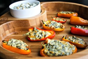La Terra Fina Spinach and Kale Dip Stuffed Sweet Peppers