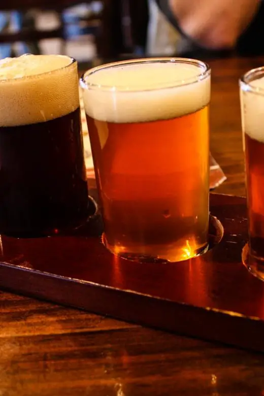 Craft beer flight in Mt. Pleasant, Michigan, USA