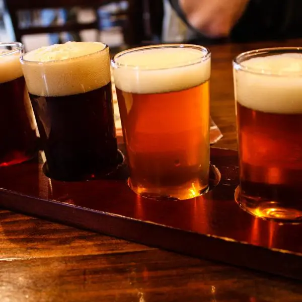 Craft beer flight in Mt. Pleasant, Michigan, USA