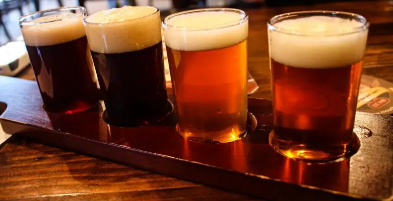 Craft beer flight in Mt. Pleasant, Michigan, USA