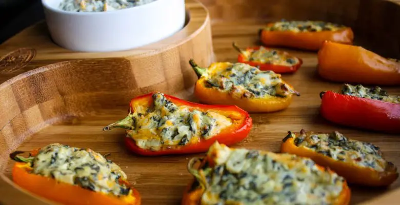 Stuffed Sweet Peppers easy appetizer made with La Terra Fina spreads & dips