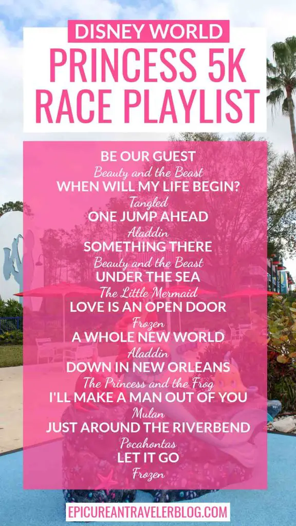 Disney Princess 5K race playlist of Disney songs for running and race training