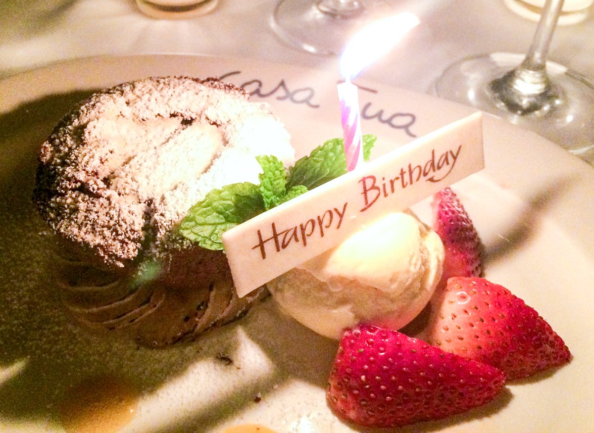 Birthday dessert at Casa Tua Restaurant in Miami Beach, Florida | EpicureanTravelerBlog.com