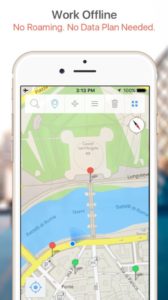 GPSmyCity's maps and GPS-guided routes work when you aren't connected to the Internet.