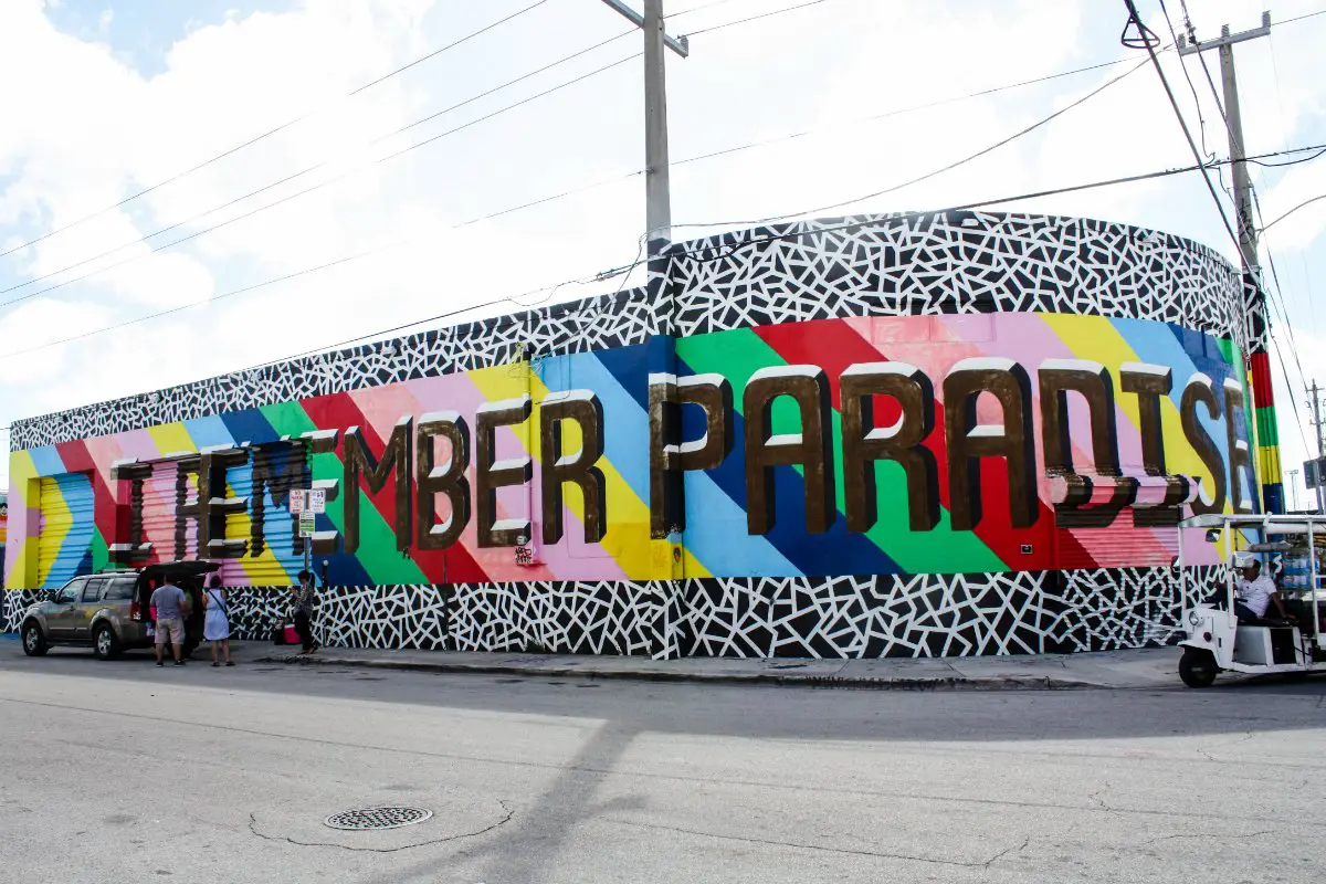 London-based graphic artist Lakwena's mural states "I remember paradise" in the Wynwood Arts District of Miami. | EpicureanTravelerBlog.com