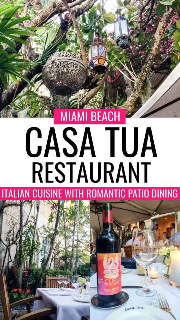 Miami Beach restaurant Casa Tua outdoor garden dining
