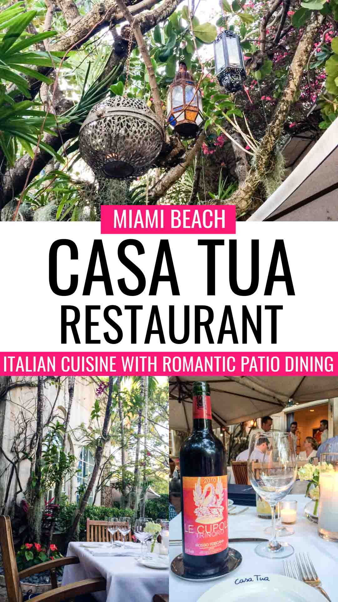 Miami Beach restaurant Casa Tua outdoor garden dining