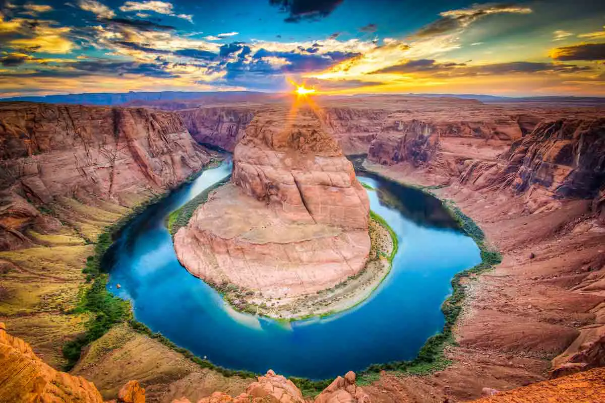 Horseshoe Bend, where the Colorado River bends at the Grand Canyon in Arizona