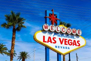 The "Welcome to Fabulous Las Vegas Nevada" sign in Las Vegas, Nevada, USA