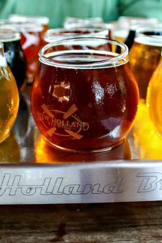 Taste a flight of New Holland Brewing Company beers in Holland, Michigan