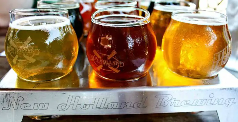 Taste a flight of New Holland Brewing Company beers in Holland, Michigan