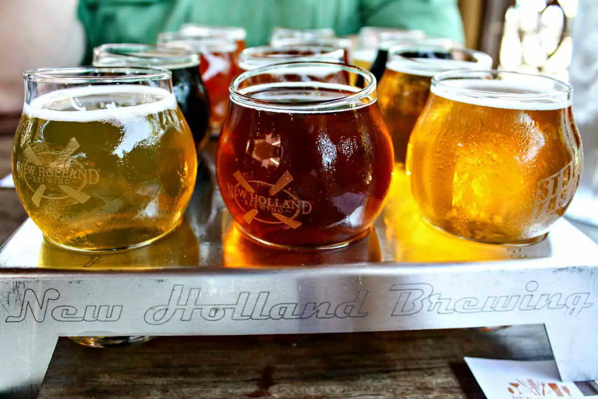 Taste a flight of New Holland Brewing Company beers in Holland, Michigan