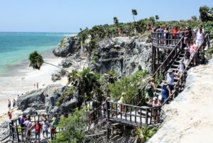 Tulum, Mexico cliffside staircase to the beach and Caribbean Sea. | EpicureanTravelerBlog.com
