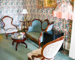 Sitting area of a historic suite at Hotel Boulderado in Boulder, Colorado, USA