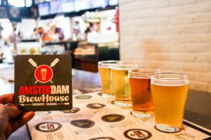 In Toronto, drink a local craft beer flight at Amsterdam Brew House.