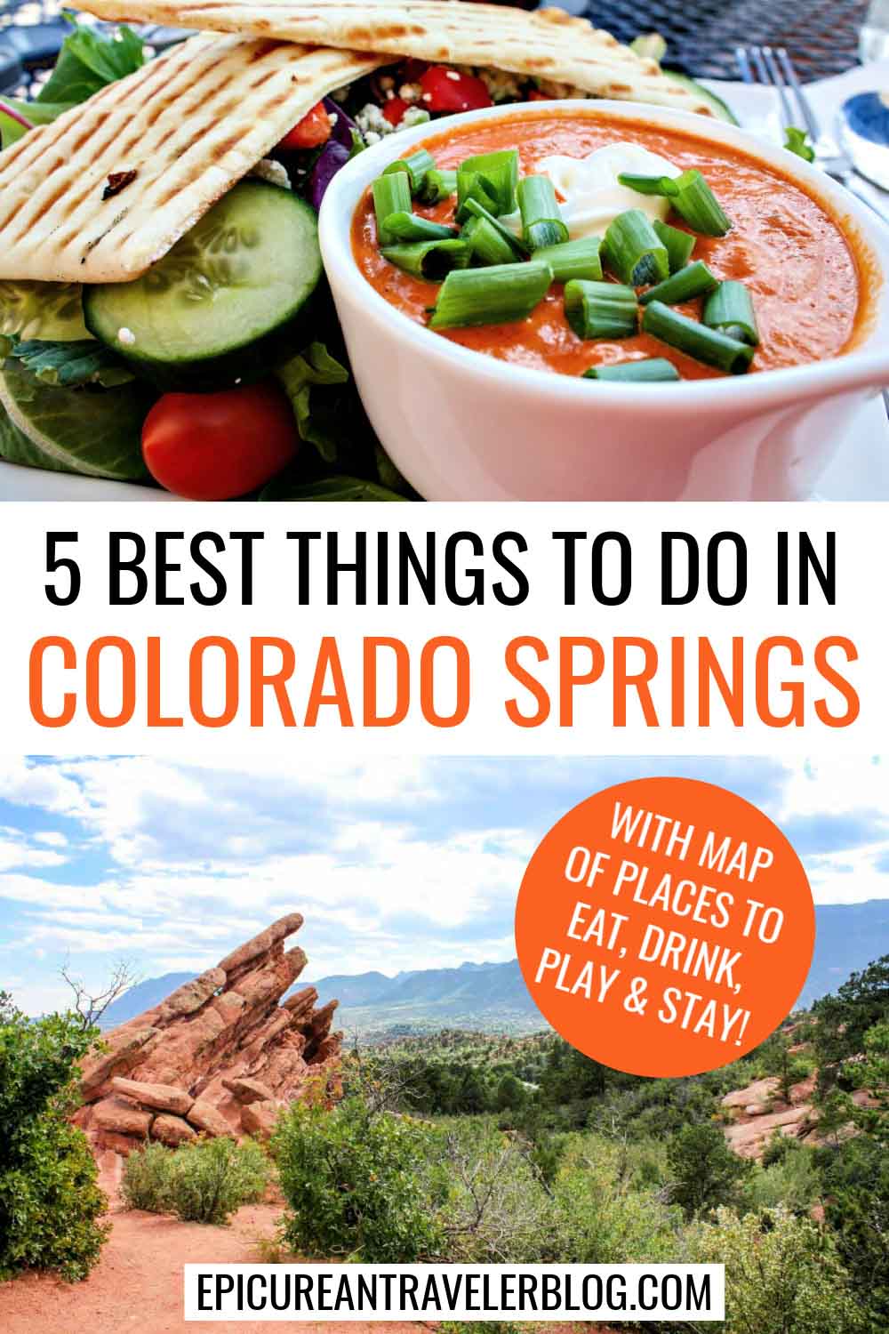 5 Best Things to Do in Colorado Springs with map to points of interest, hotels, and restaurants