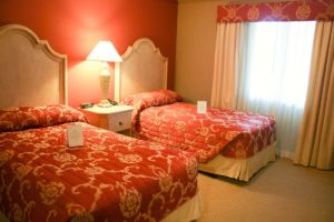 The double twin bedroom in the two-bedroom suite of Bellasera Resort in Naples, Florida