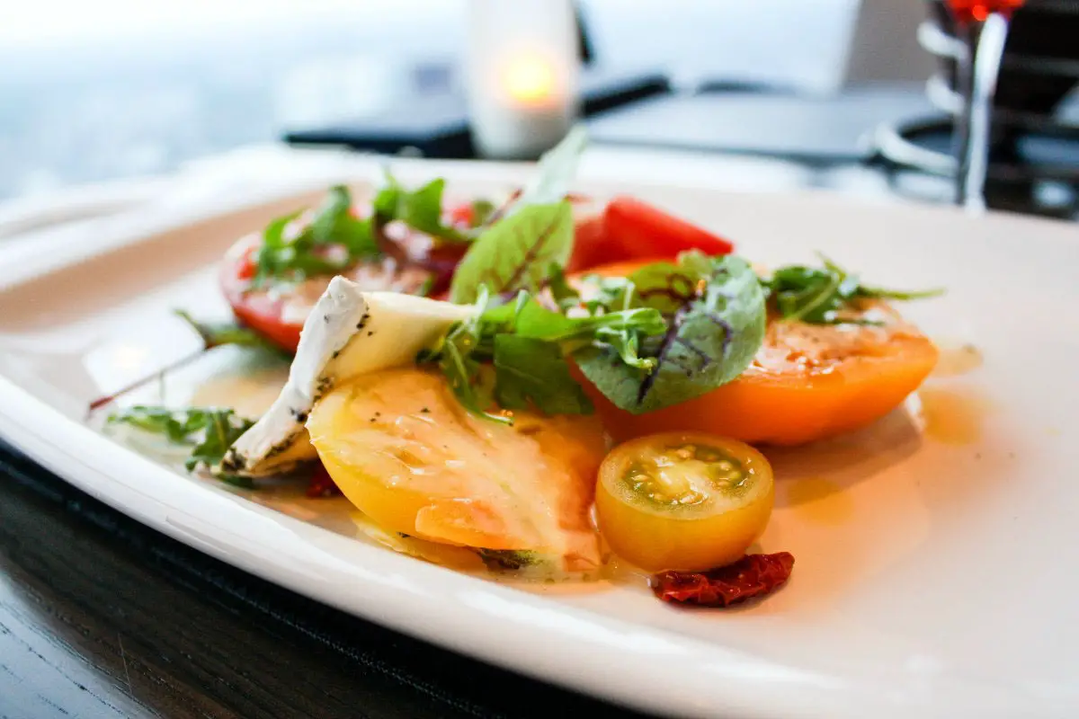 Heirloom Canadian tomatoes at 360 The Restaurant at the CN Tower in Toronto, Ontario, Canada