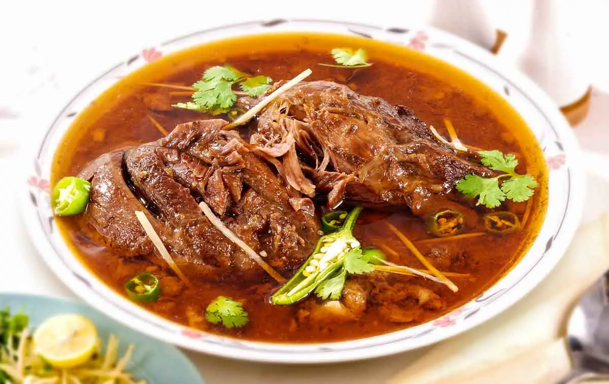 Dish of Beef Nihari, a traditional Pakistani food