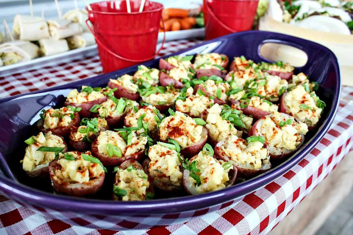 Twice Unbaked Potato Salad made with Reser's Stadium Cole Slaw by Foodie Fling #Sponsored #SlawSocial #ResersInGR #LetsEat