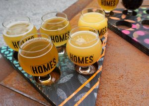 HOMES Brewery craft beer flight in Ann Arbor, Michigan, USA