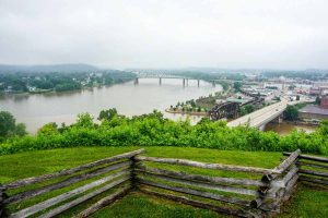 Formerly a Civil War fort, Fort Boreman is a public park with a panoramic view of the Ohio River in Parkersburg, West Virginia, USA. #VisitPKB #Parkersburg #WestVirginia #AlmostHeaven #travel #history #CivilWarHistory #fort