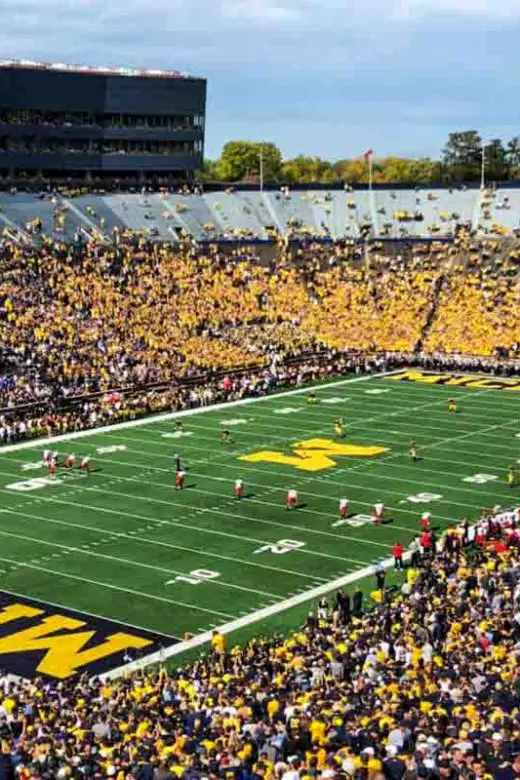Michigan Stadium Football Game Kickoff