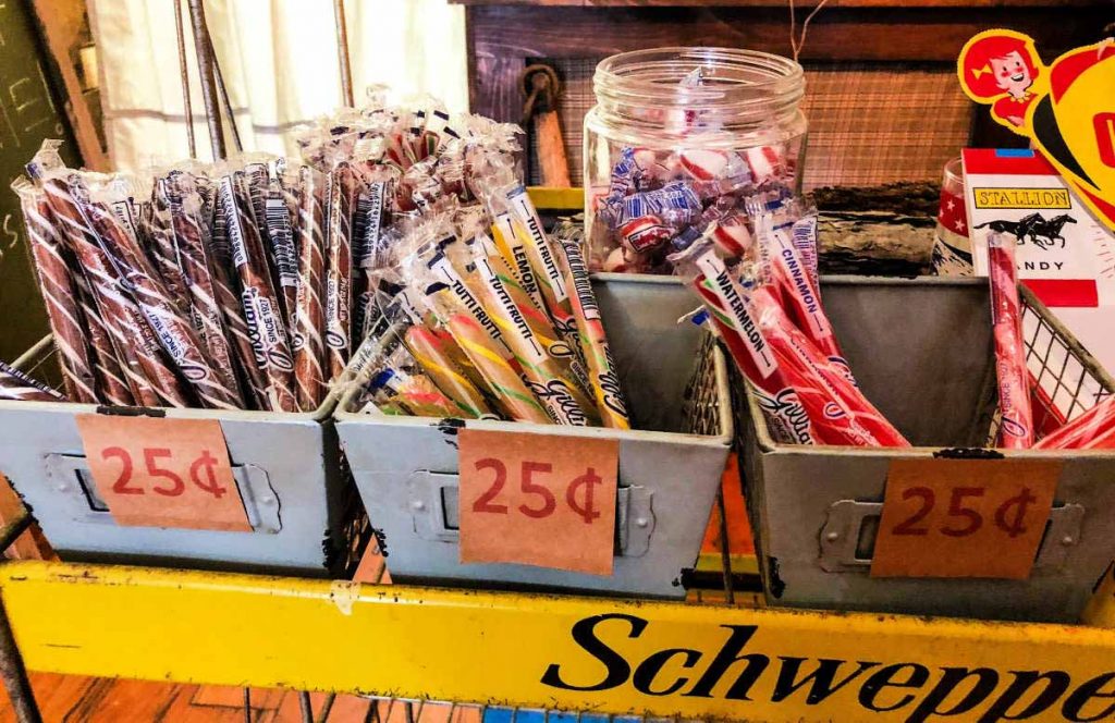25-cent candy for sale at Brick and Mortar Modern General Store in Ypsilanti, Michigan, USA