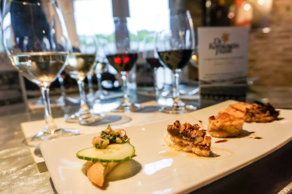 Wine and food pairing at Dr. Konstantin Frank Winery in the Finger Lakes wine region of New York