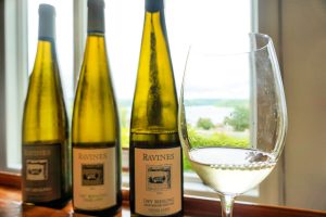 Ravines Wine Cellars Tasting Room at Keuka Lake in the Finger Lakes wine region of New York