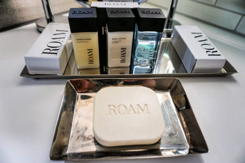 Roam toiletries are one of the amenities offered to guests at Weber's Boutique Hotel in Ann Arbor, Michigan, USA #sponsored #AnnArbor #ErinInAnnArbor
