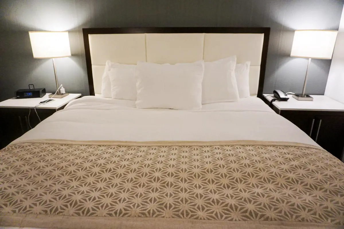 Deluxe King room at Weber's Boutique Hotel in Ann Arbor, Michigan